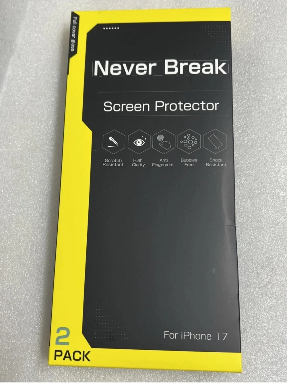 Never Break Screen Protector for iPhone 17 Scratch Resistant 2 Pack
